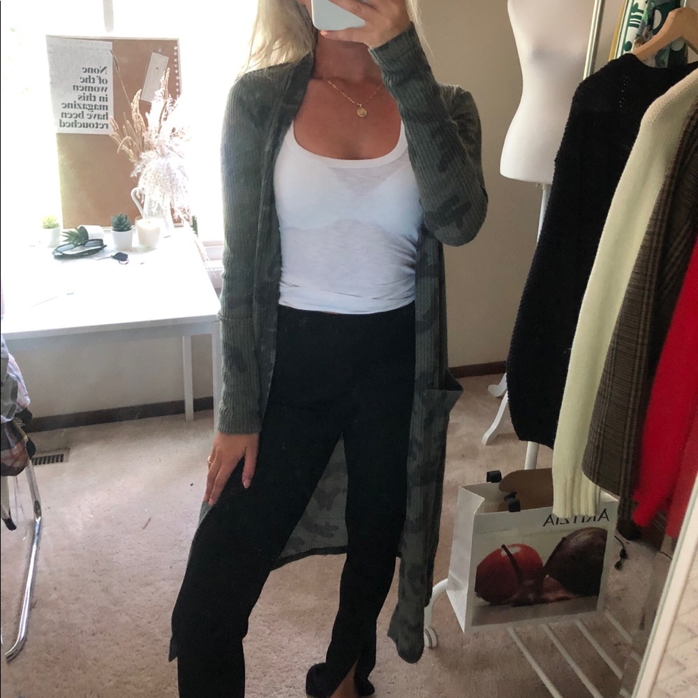 NWT Evereve + Peyton Jenson Camo Duster Sweater